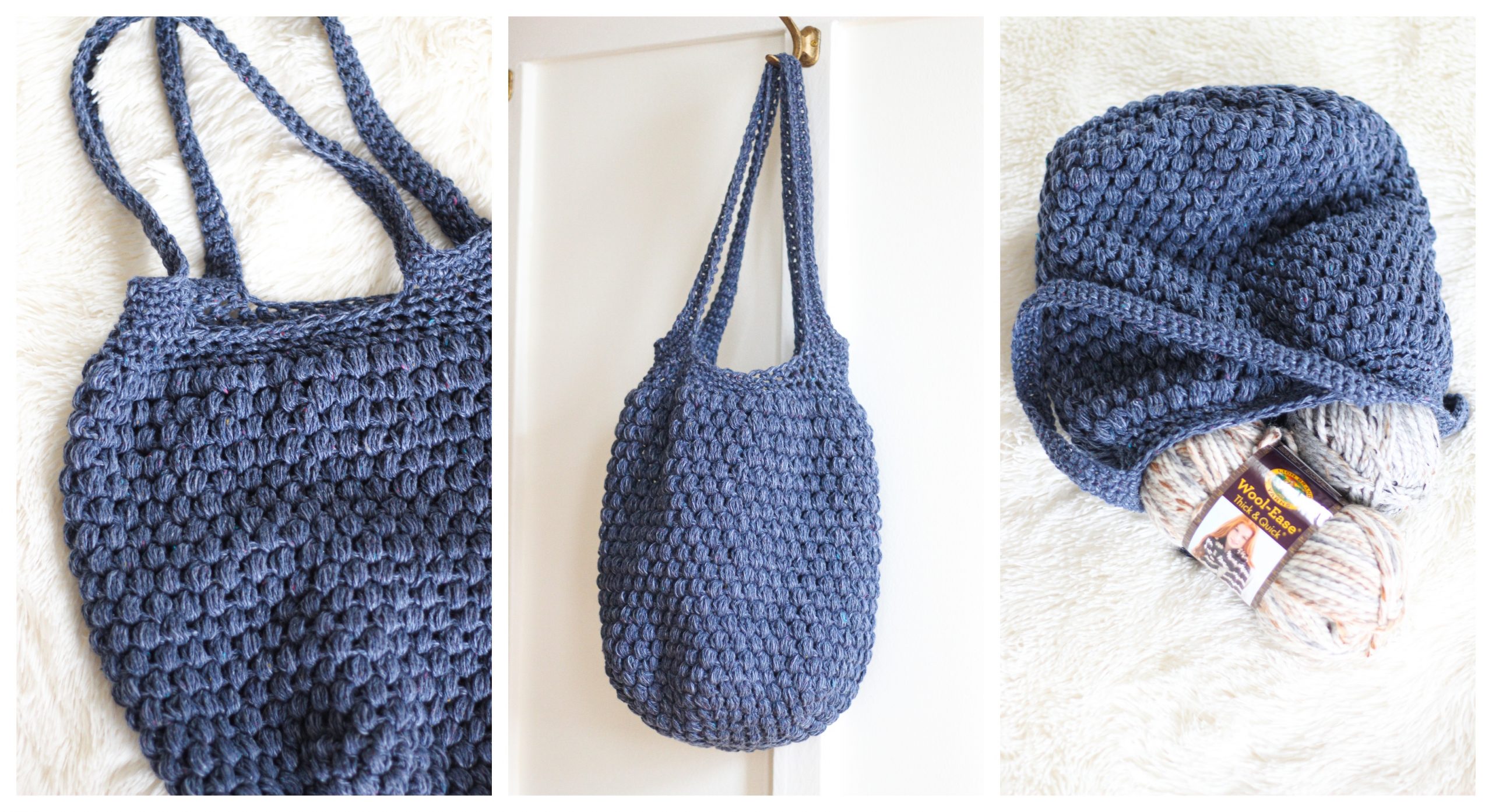 Puff Stitch Market Bag Crochet Pattern | AllFreeCrochet.com