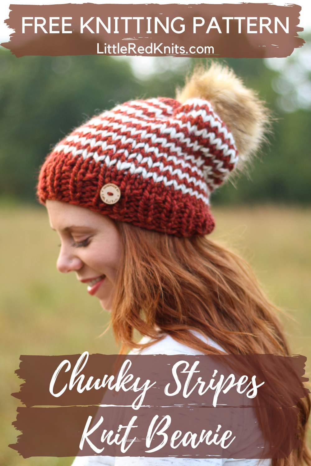 *FREE PATTERN* Chunky Stripes Knit Beanie Little Red Knits