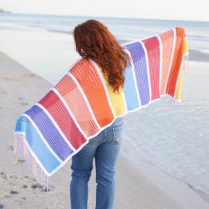 Crochet Pattern - Summer Sunset Blanket Scarf