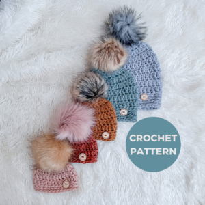 Crochet Pattern - Slightly Slouchy Pom Beanie (Bulky #5 Weight)