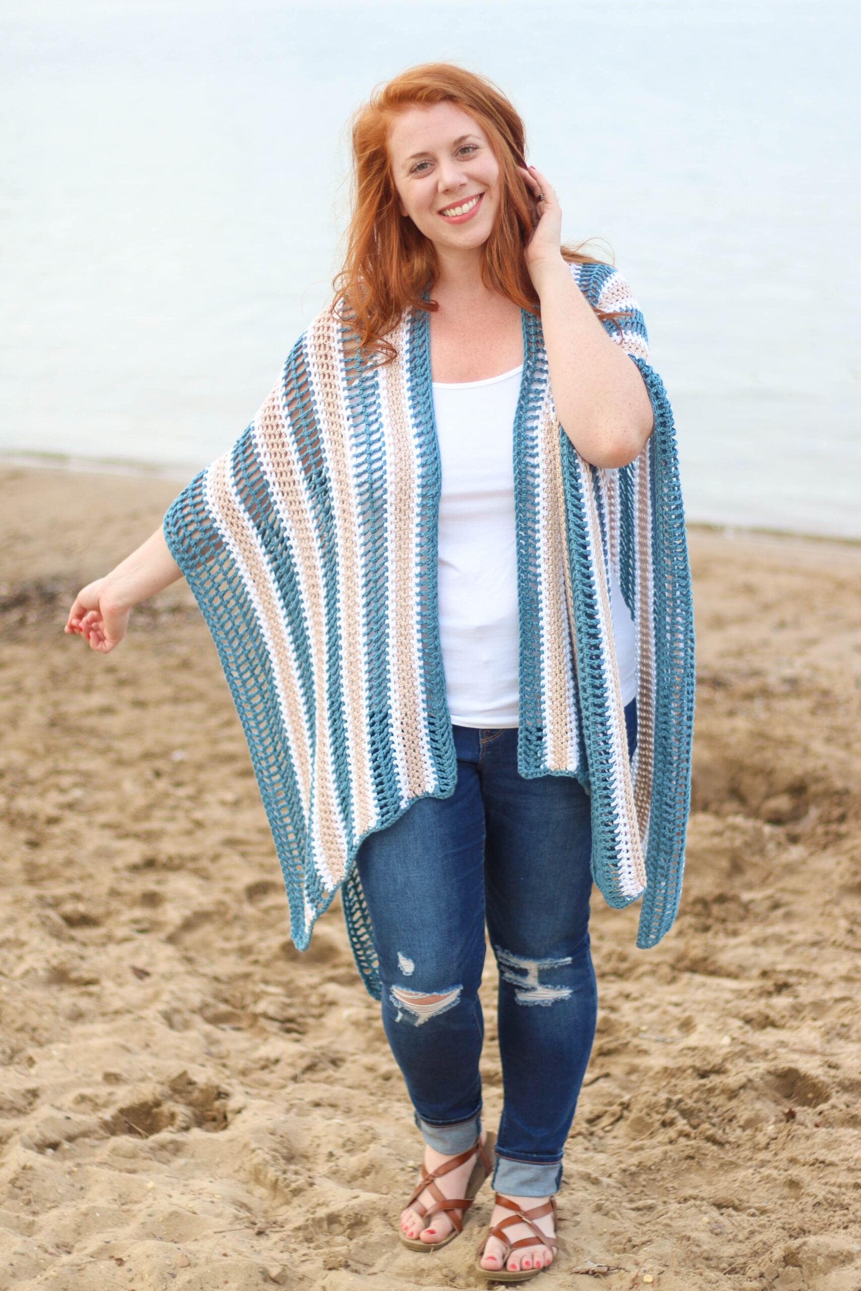 Crochet Spring Ruana Pattern Crochet Pattern - Shoreline Ruana | Little Red Knits