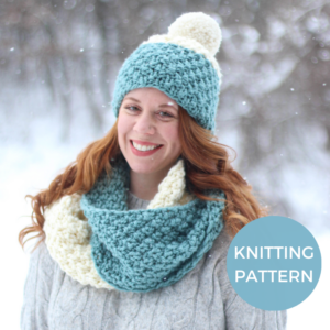 Knitting Pattern - Ski Lodge Hat & Scarf Set