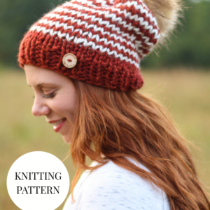 Knitting Pattern - Chunky Stripes Knit Beanie