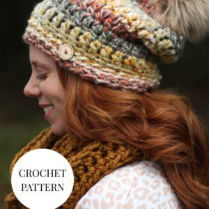 Crochet Pattern - Slightly Slouchy Pom Beanie (Super Bulky #6 Weight)